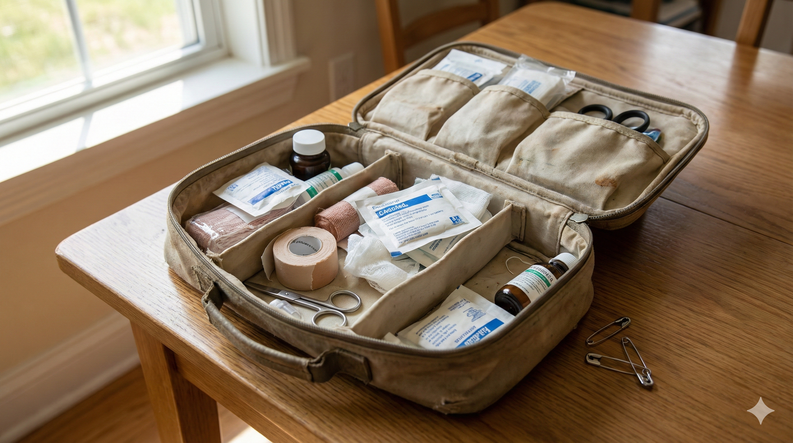 trousse ouverte avec matériels manquant supermedic