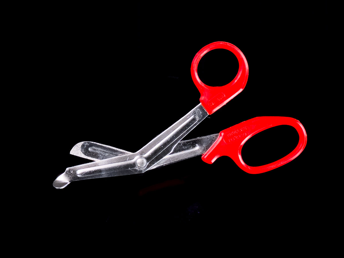 Ciseau paramédical bout rond acier inoxydable SuperMedic pour découpe vêtements et bandages en urgence