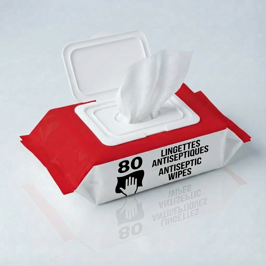 Lingettes antiseptiques SuperMedic professionnelles désinfection plaies nettoyage mains terrain
