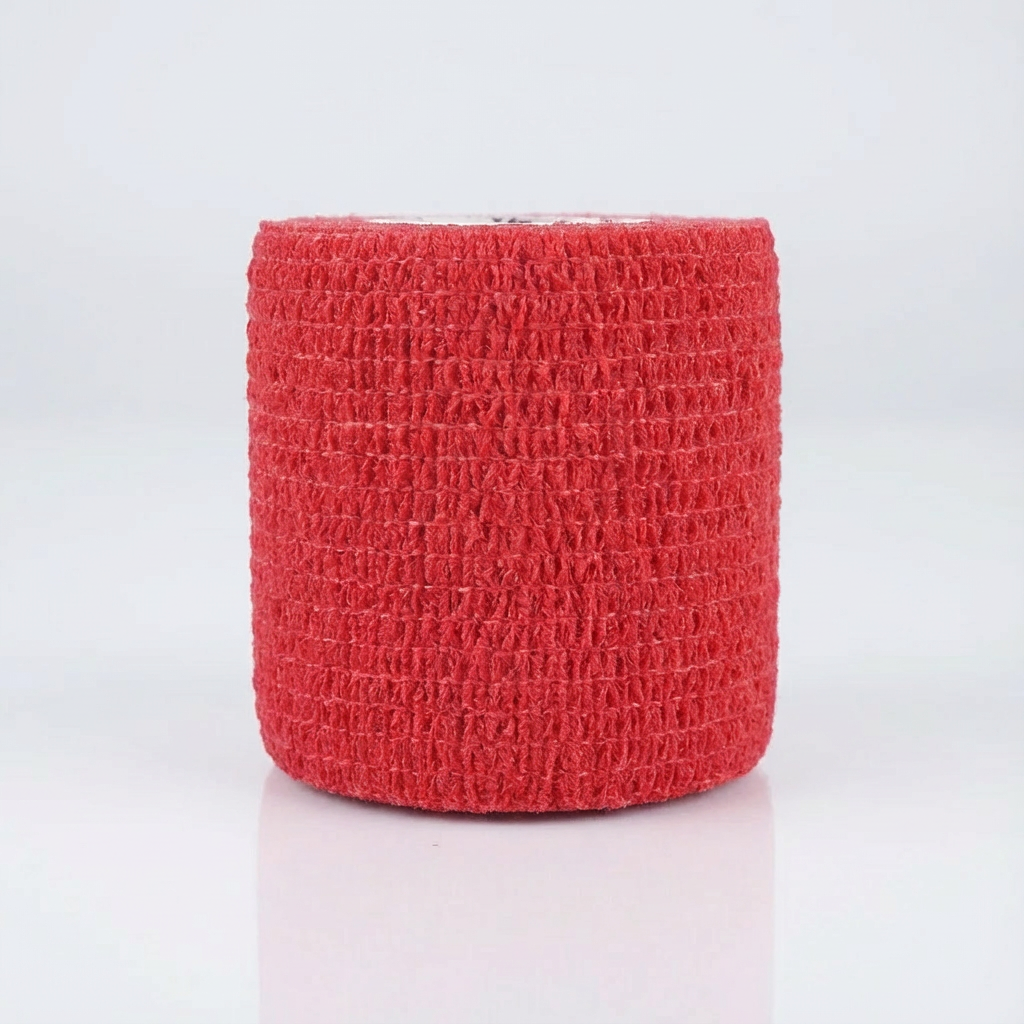 Bandage cohésif rouge (hypoallergène)
