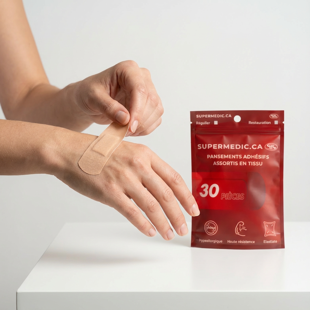 Assortiment de 30 pansements tissu haute résistance SuperMedic