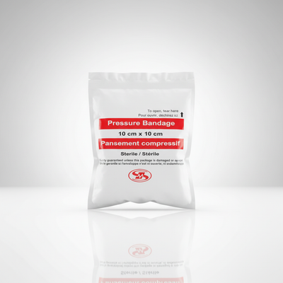 Bandage compressif 4 pouces stérile SuperMedic pour contrôle des saignements d'urgence