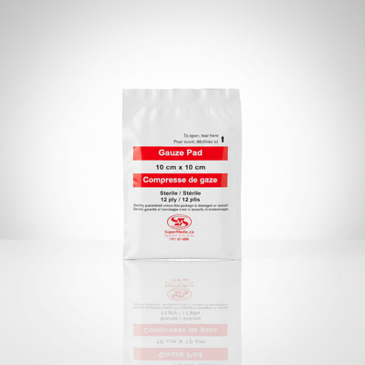Compresses stériles de gaze 4x4 SuperMedic pour contrôle des saignements - paquet de 25 unités
