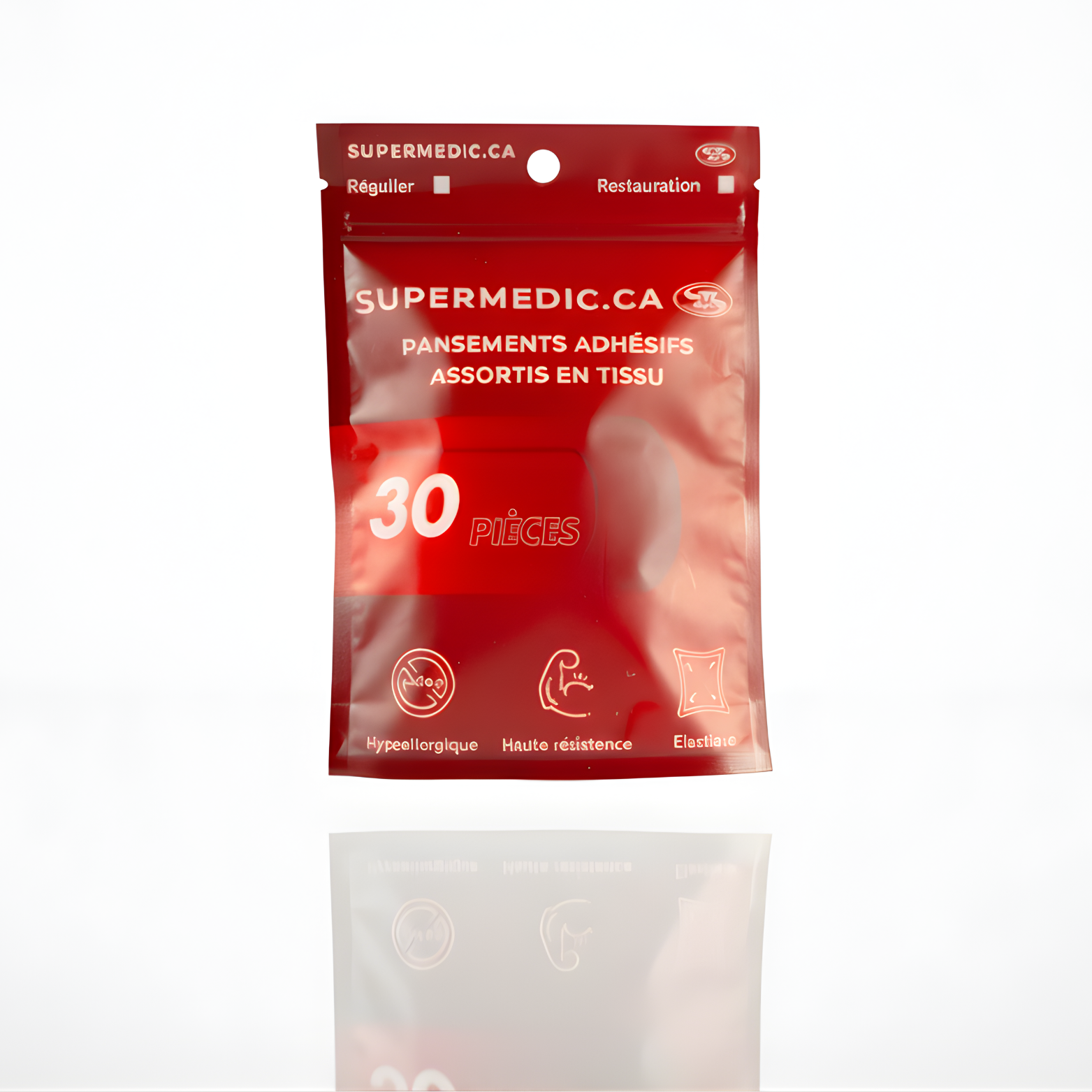 Assortiment de 30 pansements tissu haute résistance SuperMedic